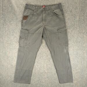 Wrangler Workwear Cargo Pants Mens 40 Gray Utility Carpenter Hammer Loop Pockets